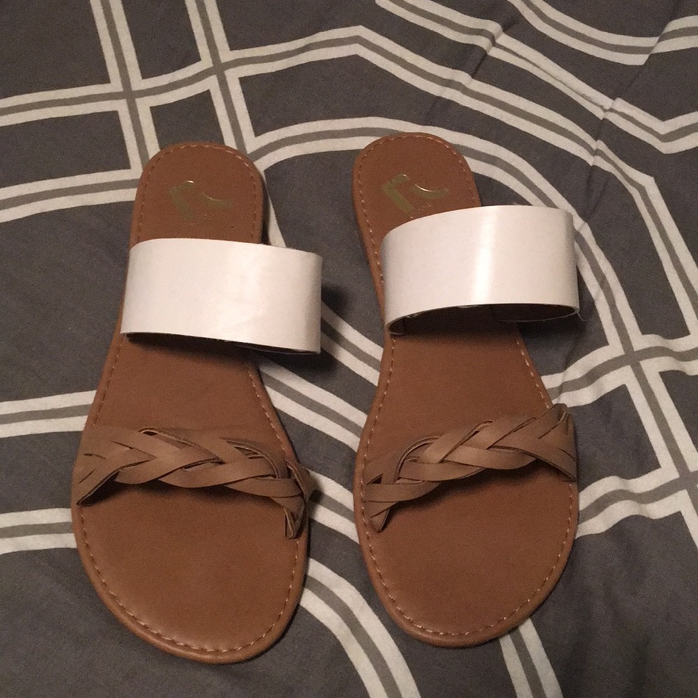 Tan & White Braided Sandal